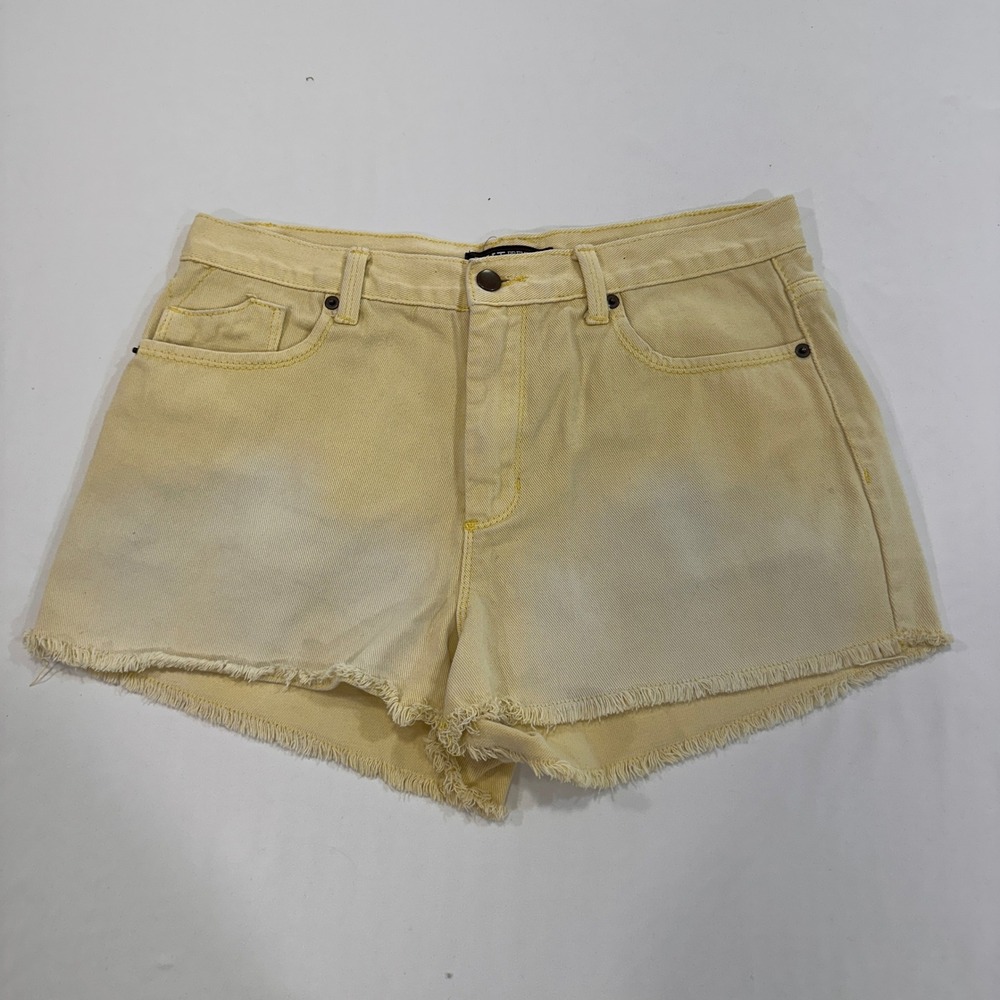 XXI Premium Denim High‎ Waisted Shorts Women 30 Yellow Raw Hem | Summer Boho